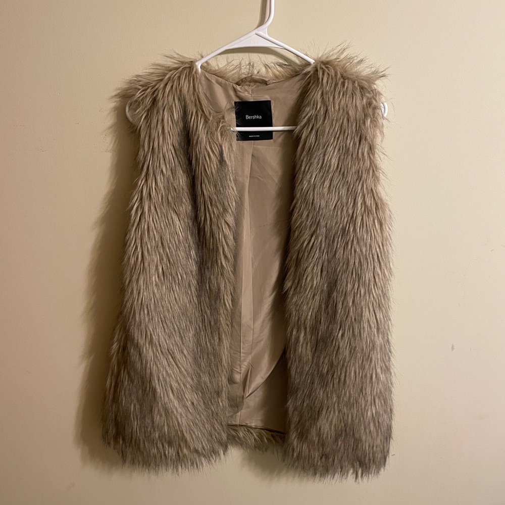 Brown fur vest